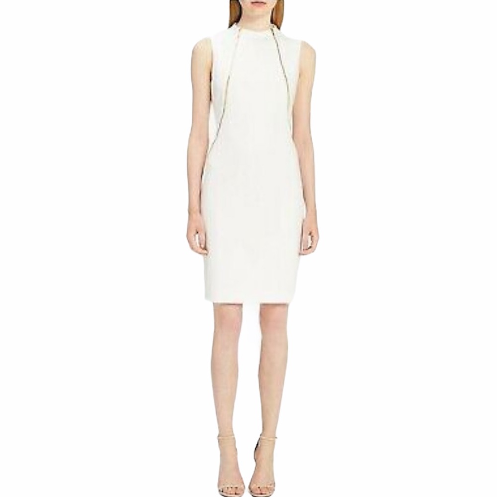 CALVIN KLEIN TAUPE DRESS WITH DOUBLE ZIPPER